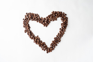Heart Shape made from Whole Coffee Beans