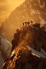 Obraz na płótnie Canvas Scenic image of mountains during sunset. Amazing nature scenery of Dolomites Alps. travel, adventure, concept image. Stunning natural background. Generative Ai.
