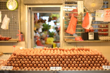 A scenery of a market in South East Asia