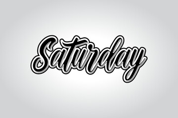 gray background with typography and text effect word saturday