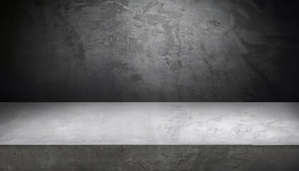 Empty Gray Wall Room interiors Studio Concrete background. Generative AI