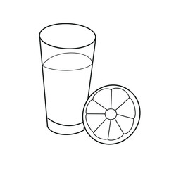orange juice drink food breakfast hand drawn doodle organic line