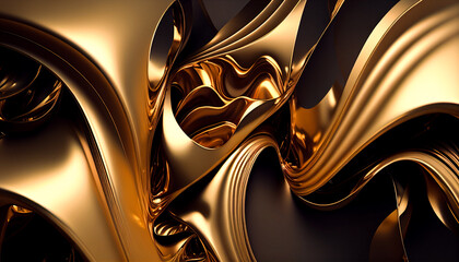 メタリックゴールドの背景　Generative AI