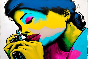 Woman facepalming while holding her cell phone Generative AI.