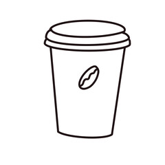 paper cup of coffee cafe hand drawn doodle organic line