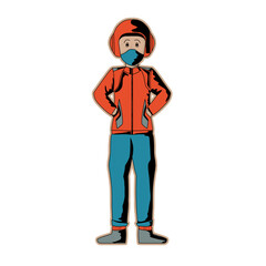 Ilustration driver moto cycle