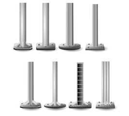 illustration of metal pipe stack isolated on white background
