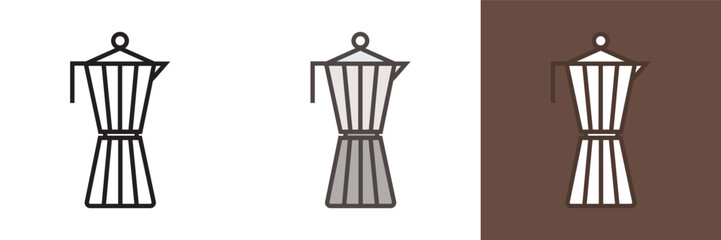 Moka Pot Icon, The moka pot icon represents the tradition and simplicity of this iconic coffee maker