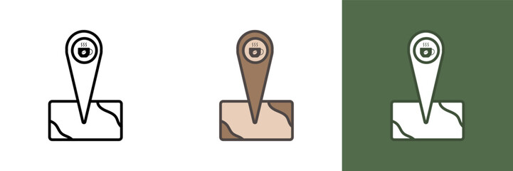 The coffee navigation icon represents an easy and convenient way to locate the best coffee shops in your area