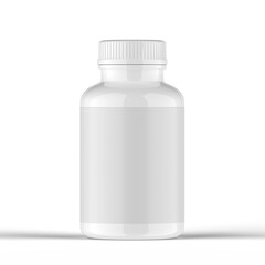 white glossy bottle with label