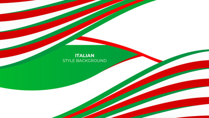 Italian style background with red and green stripes