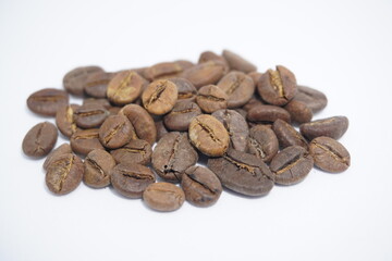 Coffee Beans isolated on white background area for copy space. Coffee Beans in white background