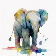 Watercolour Elephant Illustration 