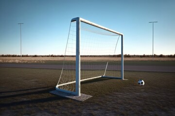 Aiming for Victory: The Lone Goalpost in an Empty Field