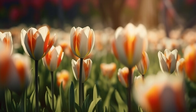 close up tulips in spring