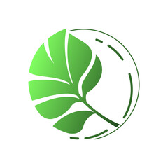 Leaf logo design. Simple symbol of ecology. Vector illustration. Isolated company logo
