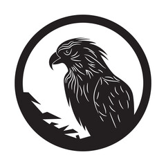 Parrot logo design. Abstract parrot silhouette. Parrot face black emblem. Vector illustration © chekman