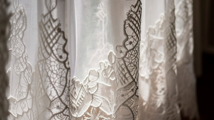 AI art lace curtain illustration レースのカーテンのイラスト
