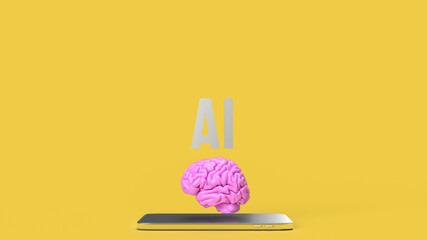 Brain AI for technology concept 3d rendering
