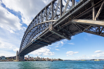 View of the famous Sydney Harbour Bridge in NSW Australia