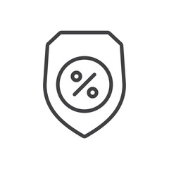 Discount Security Icon - Percentage With Protection Shield Icon