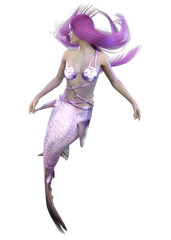 3D Mermaid with purple hair