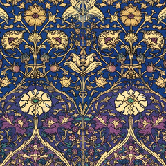 Ancient Indian pattern with flowers