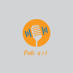 Our first podcast logo template Free Vector