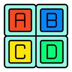 Blocks Filled Line Icon