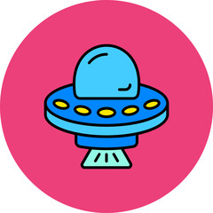 Ufo Multicolor Circle Filled Line Icon
