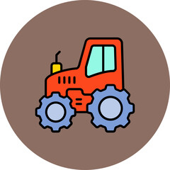 Tractor Multicolor Circle Filled Line Icon