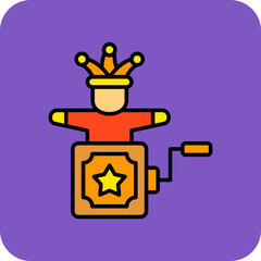 Jack In The Box Multicolor Round Corner Filled Line Icon