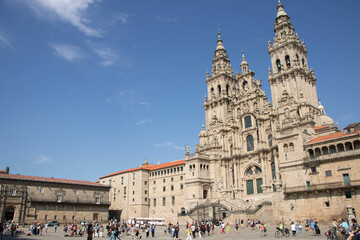 Fototapeta na wymiar The cathedral of Santiago de Compostela in Spain