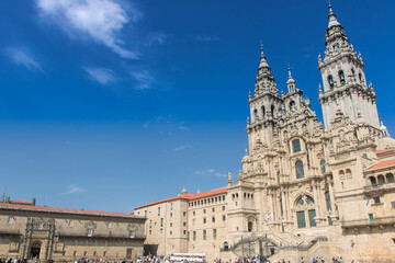 Fototapeta na wymiar The cathedral of Santiago de Compostela in Spain