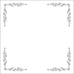 Obraz premium Elegant black and white monochrome ornamental border for greeting cards, banners, invitations. Vector frame for all sizes and formats. Isolated vector illustration.