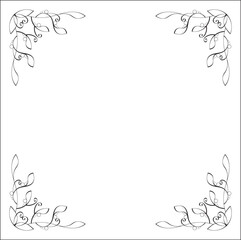 Obraz premium Elegant black and white monochrome ornamental border for greeting cards, banners, invitations. Vector frame for all sizes and formats. Isolated vector illustration.