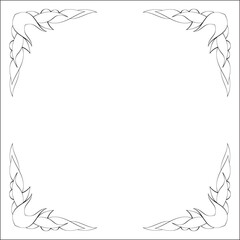 Elegant black and white monochrome ornamental border for greeting cards, banners, invitations. Vector frame for all sizes and formats. Isolated vector illustration.