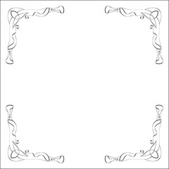 Elegant black and white monochrome ornamental border for greeting cards, banners, invitations. Vector frame for all sizes and formats. Isolated vector illustration.