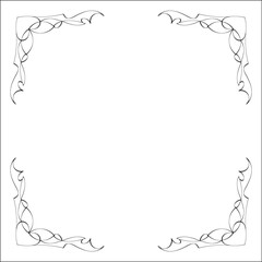 Elegant black and white monochrome ornamental border for greeting cards, banners, invitations. Vector frame for all sizes and formats. Isolated vector illustration.