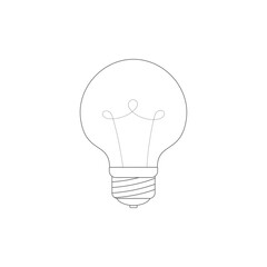 Light bulb symbol. Vector light bulb isolated on white