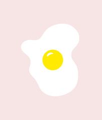 Fried eggs vector on pink background