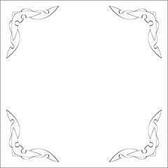 Elegant black and white monochrome ornamental border for greeting cards, banners, invitations. Vector frame for all sizes and formats. Isolated vector illustration.