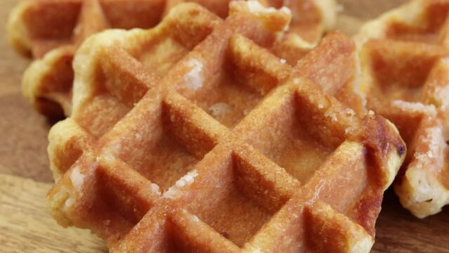 gaufres li&eacute;geoise de Bruxelles en gros plan