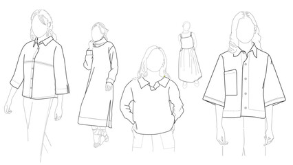 Vector Female Fashion Character Background