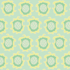 Green yellow background with abstract pattern. Decorative seamless pattern for wrapping paper, wallpaper, textile, greeting cards and invitations.
