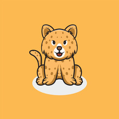 Cute Leopard smiling cartoon illustration