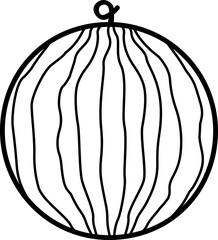 Coloring Full Watermelon Big Green Fruit Tropical Juicy Summer Isolated