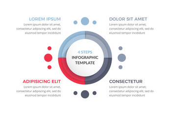 Fototapeta premium Circle infographic template with 4 steps with place for your text, circle diagram