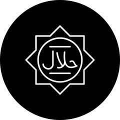 Halal Line Inverted Icon