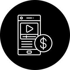 Paid Content Line Inverted Icon